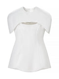 Solid Three Piece Set for Women Square Collar Sleeveless Top with Shawl Sheer Mesh Long Skirt Sexy Outfit Female