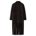 Solid Spliced Tassel Coat for Women Lapel Long Sleeve High Waist Temperament Minimalist Trench Female Fashion New