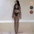 Womens Pearl Dress Mesh Sparkly Rhinestone Dress Cover Up Sexy Sheer Coverups for Swimwear Bikini Bathing Suit Beachwear