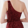High Quality Women Design Maxi Dress Sexy One Shoulder Sequin Evening Dress Party Night Elegant Long Prom Dress Vestidos