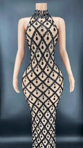 Flashing Silver Rhinestone Crystals Fringes Transparent Short Dress Birthday Celebrate Costume Evening Dancer Dress