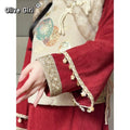 Olive Girl Red Embroidered Qipao for Ren Faire 2026 Garden Wedding Fairycore Photoshoot Everyday Wear S-XXL XS-3XL Plus Size Embroidered Romantic Garden Party Editorial Not Costume Qipao Cheongsam Chinese Dress Chinese Heritage Fashion Women