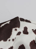 Cow Print Short Slimming Coat for Women Lapel Long Sleeve Patchwork Single Breasted Street Jacket Female Autumn New