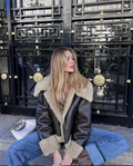 Autumn Winter New Women's Thickened Warm Double-sided Short Jacket Women's Brown Coat