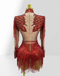Luxury Hot Diamond Shiny Sequined Tassel Jumpsuit Fashion Party Stage Performance Dress Birthday Outfits Vestidos Fiesta De Lujo