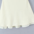 Solid Spliced Lace Up Slimming Dresses for Women Square Neck Sleeveless High Waist Mini Dress Female