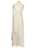 Elegant Women's Chiffon Slim Long Dress Halter Backless Sleeveless Maxi Dresses Summer Lady Long Ribbon Party Gowns