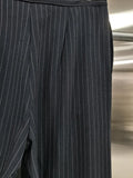 Basics Striped Design Wide Leg Pant for Women High Waist Office Temperament Trousers Female Autumn Fashion Clothes