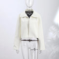 Casual Solid Pu Crocodile Grain Jacket Women Fashion Full Sleeve Stand Collar Loose Female Outwear 2026 Autumn Lady Coats Chic