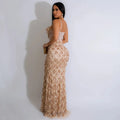 Women Sequins Long Dresses Spaghetti Strap Sexy Celebrity Party Maxi Evening Dress Birthday Luxury Vestidos