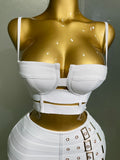 Women Sexy Bandage Tops Fashion Pencil Skirts Set Nightclub Party Celebrate Women's Set