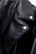 Women's Motorcycle Leather PU Imitation Leather Loose Jacket Black Jacket