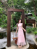 Olive Girl Pink Romantic Qipao for Garden Wedding 2026 Fairycore Photoshoot S-XXL XS-3XL Plus Size Romantic Garden Party Editorial Not Costume Qipao Cheongsam Chinese Dress Chinese Heritage Fashion Women