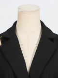 Chic Spliced Metal Pin Slimming Blazer for Women Notched Collar Long Sleeve Patchwork Mesh Hollow Out Fashion Jacket Female