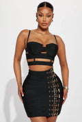 Women Sexy Bandage Tops Fashion Pencil Skirts Set Nightclub Party Celebrate Women's Set