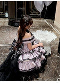 Olivegirl Sweet Lace Dress Lolita Purple Cute Girl Spring High-end Women Summer Birthday Party Elegant Princess Lolita Dresses