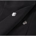 Elegant Solid Blazer Skirt Set Women Slim One Button Suit Jacket Pleated See Through Fishtail Skirts Spring Lady Party Suit