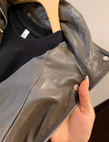 Original High-quality 2026 Women's Leather-effect Pilot High-neck Loose Jacket Coat Series