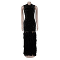 Sexy Sparkly Sequin Patchwork Bodycon Dresses for Woman Ruffle Tassel Dress Female Party Clubwear Long Birthday Outfits