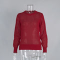 Mohair Round Neck Pullover Sweater For Women 2025 Spring Summer New Knitted Bottom Semi-sheer Knit Sweater Female Top