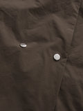 Casual Daily Wear Coffee Trench Coat for Women Stand Collar Buttons Design Belt Accent Oversized for Street Style