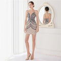 Elegant Women Short Evening Dress Sexy Straps Sequin Slim Bodycon Party Dresses Black Gold Female Vestidos De Soiree