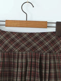 Edgy Street Style Plaid Mini Skirts for Women Low Waist Metal Ring Accent Pleated Hem for Vintage Music Festival