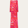 Women's Chic Printed Mesh Maxi Dress Bodycon Long Sexy Beach Swim Party Dresses New Holiday Vacation Cover Up Casual Outfit