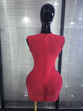 Pink Winered Women Sleeveless Sexy V-Neck Bodycon Mini Bandage Dress Celebrate Nightclub Party Fashion Homecoming Outfit