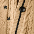 Printed V-neck Knit Cardigan Women Fashion Color Blocked Single Breasted Full Sleeve Sweater Cardigan Female Fall Chic Knitwear