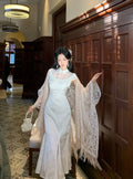 Olive Girl Red Embroidered Qipao for Ren Faire 2026 Garden Wedding Fairycore Photoshoot Everyday Wear S-XXL XS-3XL Plus Size Hand Embroidered Dramatic Silhouette Romantic Garden Party Editorial Not Costume Chinese Heritage Fashion Women