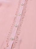 Solid Loose Two Piece Set For Women Lapel Long Sleeve Top High Waist Embroidery A Line Skirt Elegant Sets Female