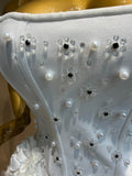 Luxury Sexy Rhinestone Strapless Prom Dress 3D Flower Off Shoulder Backless Bodycon Bandage Mini Wedding Guest Cocktail Gowns