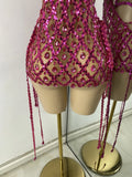 Luxury Sparkly Sequins Diamonds Short Skirt Two Pieces Sets Birthday Dress Women Sexy Performance Costume Singer Stage Outfit