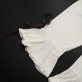 Contrast Color Bandage Playsuits Woman Halter Low-Neck Backless Sleeveless Ruffles High Street Fashion Style Rompers