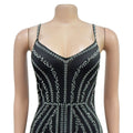 Sexy Maxi Rhinestone Sequin Dress Women Summer Straps Backless Party Vestido Female Wedding Gown Evening Night Dresses