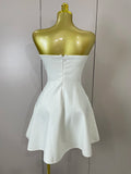 Sexy Sleeveless A Line Bandage Mini Dress Women Luxury Diamonds Birthday Party Gowns Evening Celebrity Club Show Wear Vestido