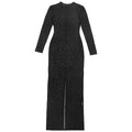 Luxury Glitter Rhinestones Mesh See Through Prom Gown Women Sexy Long Sleeve Tight Birthday Party Back Split Long Dress