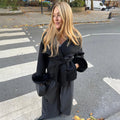 Fox Fur Woolen Coats Women's Short Coat Office Lady Removable Elegant Double-sided Wool Overcoat 2026 New Cardigan Jacket