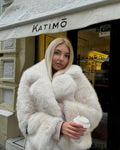 Fluffy Faux Fur Short Coat Women Lapel Long Sleeve Soft Plush Warm Cropped Jacket Lady Winter Outerwear Casual Streetwear