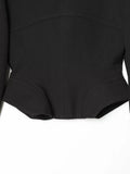 Black Loose Spliced Buttons Chic Jackets for Women Lapel Long Sleeve Commute Basics Jacket Female Summer Fashion