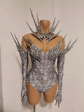 Luxurious, personalized, and glittering sequin-adorned high-waisted one-piece  suitable for singers, dancers and club-goers.