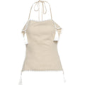 Sexy Tassel 2 Piece Set Women Irregular Halter Backless Bandages Tank Top+Patchwork Skirt New Trend Party Streetwear