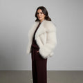 Fashion Women Solid Lapel Faux Fur Coat Long Sleeve Fluffy Loose Short Cardigan Jacket Winter Lady Thicken Warm Outwear
