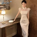 Olive Girl Black Romantic Dress for Garden Wedding 2026 Fairycore Photoshoot Everyday Wear S-L XS-3XL Plus Size Romantic Garden Party Editorial Not Costume Dress Chinese Heritage Fashion Women