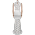 Sexy Women Lace Hollow Out Sleeveless Ruched High Split Maxi Long Dress 2026 Party Trendy Birthday Vacation Party Dresses