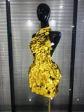 Shining Sequins Women Sexy Halter Off the Shoulder Backless Bodycon Mini Dress Nightclub Party Celebrate Bar Singer Stage Wear
