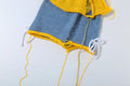 Tassel Color Blocking Knit Bandage Bow 2-Piece Set Women Halter Backless v-Neck Vest+Hollow Skirt Sexy Fashion Suit