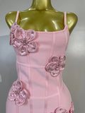 Elegant Chic 3D Beaded Flower Spaghetti Strap Short Bodycon Bandage Dress Luxury Party Prom Gown Birthday Wedding Guest Dresses