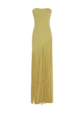 Fashion Temperament Maxi Dress For Women O Neck Spliced Shawl Sleeveless High Waist Sleeveless Evening Dress Female
